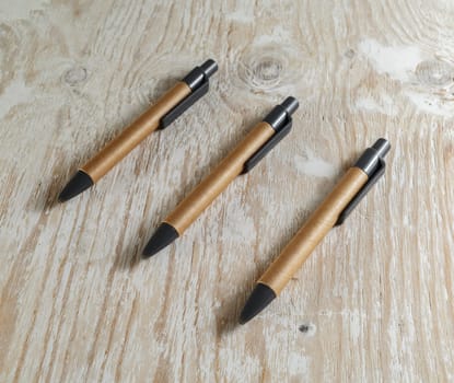 Photo of blank pens. Shallow depth of field. Selective focus.