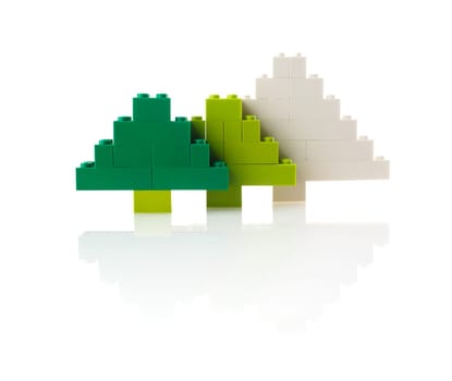 Christmas tree made from design. White background. Clipping path.