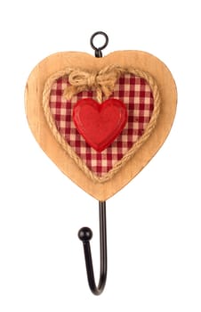 Heart shaped hanger isolated on white background