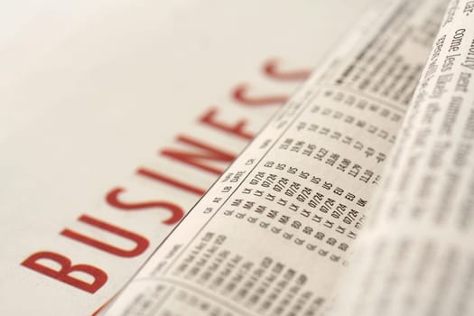 business section of a generic newspaper