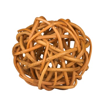 A ball of twisted wood branches isolated on white background