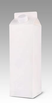Milk tetra pak packaging mockup on grey background
