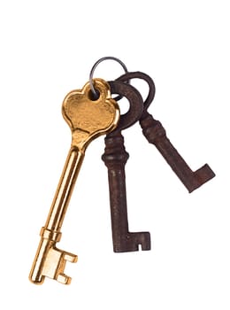 A golden key and two rusted ones.