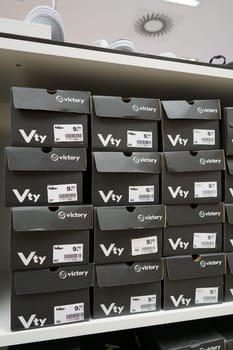 Shoeboxes on the shelf
