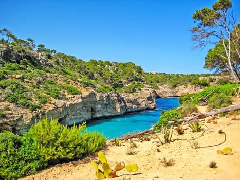 Bay Calo d'Es Moro, Majorca - view from top of mountain