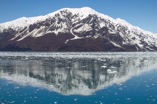 Reflection of Mountain Close to Hubbard Glacier in Alaska.