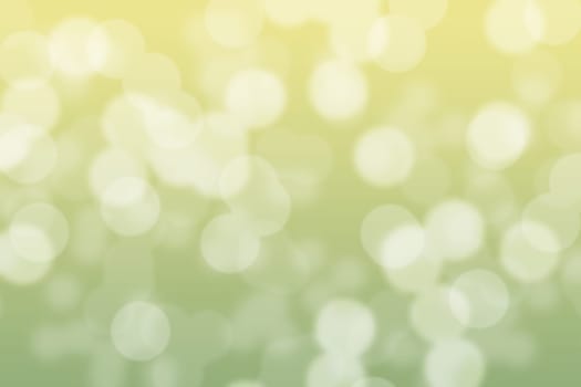 Abstract circular green and soft yellow light bokeh background