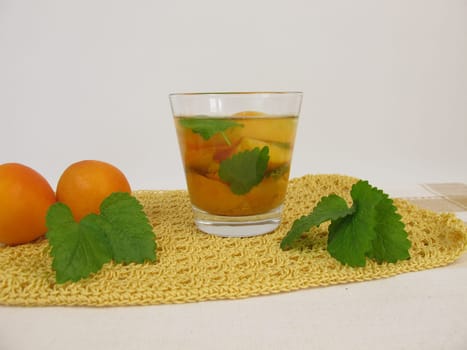 Vitamin water with apricot and lemon balm