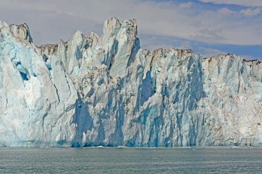 Ice Front of the Tidal Columbia Glacier In Alaska