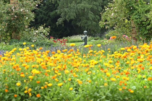 "Youth with dove"" in the Botanical Garden Kassel"