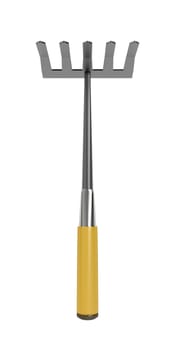 Small rake isolated on white background