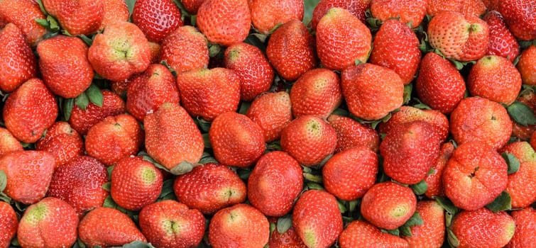 Fresh ripe strawberry fruit background. Strawberry for sale in the market