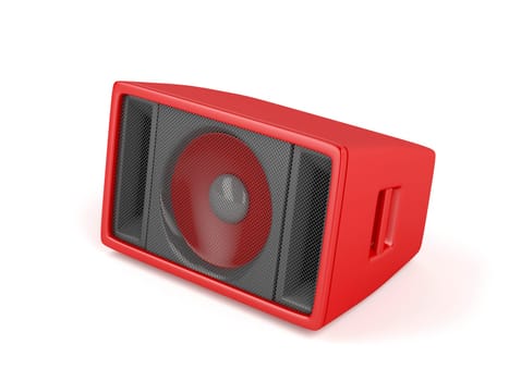 Red stage speaker on white background