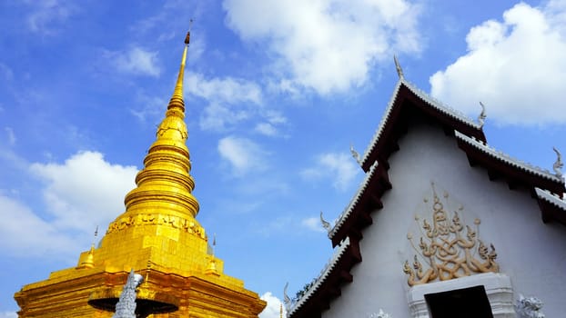 Wat Chae Haeng and Pagoda in Temple, nan, Thailand..
