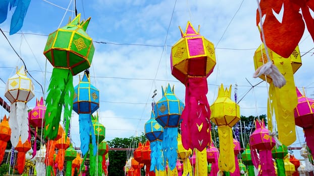 colorful Yee Peng Festival New Year in thailand