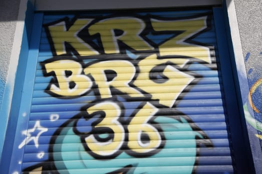 Graffiti KRZ BRG 36 (Kreuzberg 36) in Berlin on housewall