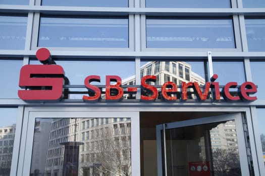 sparkasse sb-service brand on branch in berlin