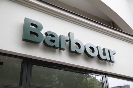 Barbour lettering of the fashion store