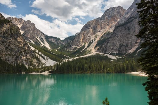 Lago de Braies or The Pragser Wildsee is a lake in the Prags Dolomites in South Tyrol, Italy.
