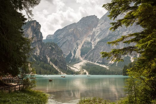 Lago de Braies or The Pragser Wildsee is a lake in the Prags Dolomites in South Tyrol, Italy.