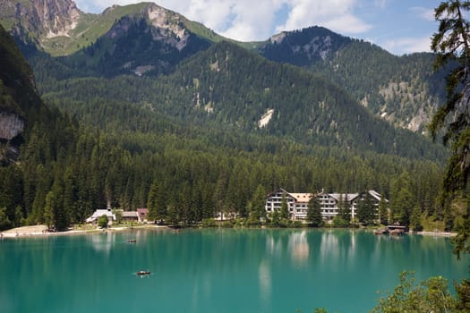 Lago de Braies or The Pragser Wildsee is a lake in the Prags Dolomites in South Tyrol, Italy.