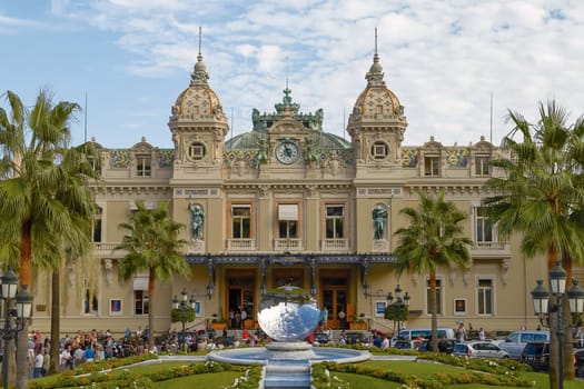 MONTE CARLO, MONACO - OCTOBER 2, 2010: People Gathering in Front of the World Famous Grand Casino of Monte Carlo in Monaco.