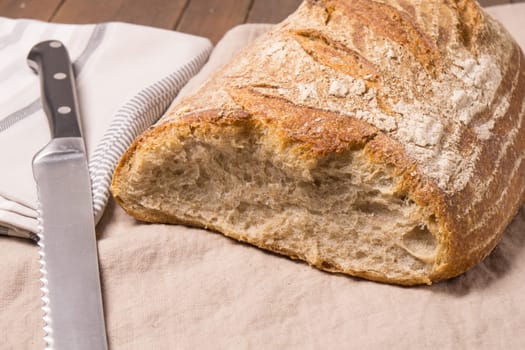 Loaf of fresh baked Organic whole wheat bread