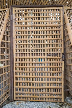 Entrance door of dry bamboo, stock photo