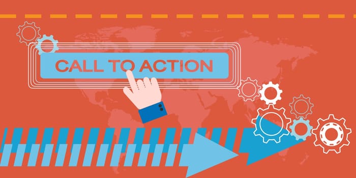 Flat design of web Marketing composition. Call to action concept