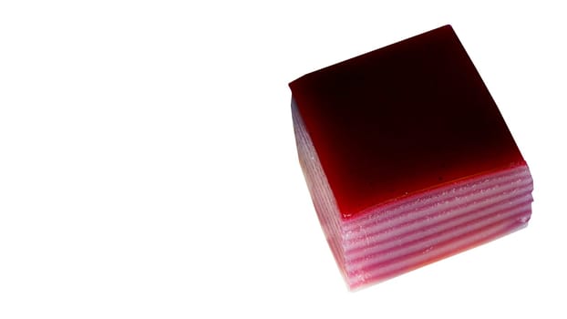 red thai dessert, kanom chan isolated, Thailand