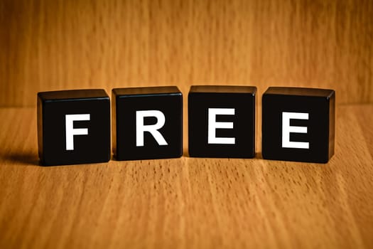 Free text on black block