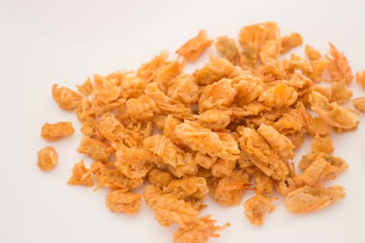 Fried crispy shrimp head on clean background