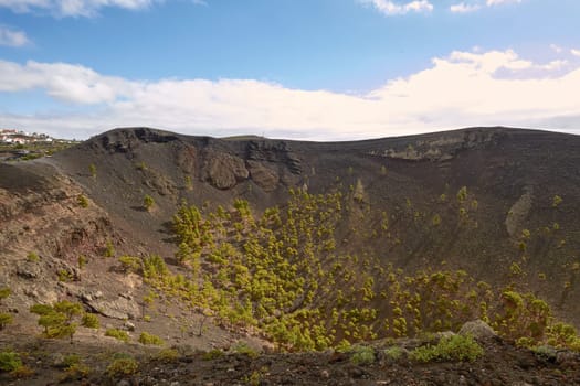 Crater of Volcano San Antonio in Las Palmas at Canary Islands.