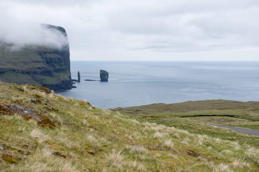Risin and Kellingin on the Faroe Islands, as seen from the east