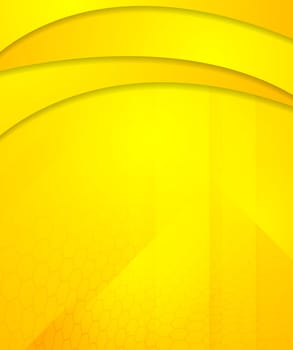 Yellow waves tech corporate design. Vector