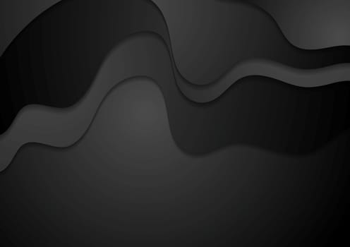 Dark abstract waves corporate vector background