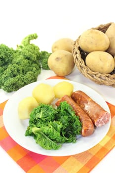 a plate of kale and pinkel