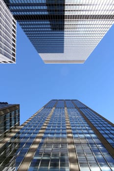Modern office buildings and skyscraper background perspective