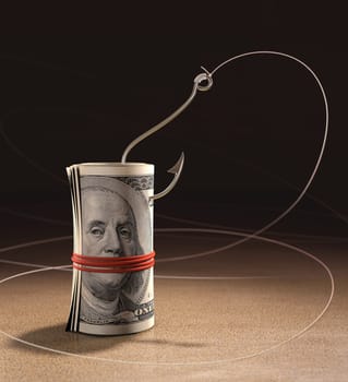 Cash strapped roll the fishing bait. Fishing the greed of men.