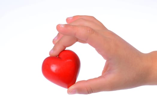 Hand with red heart