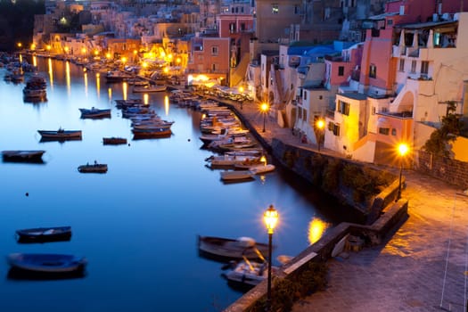 evening in the port of Procida