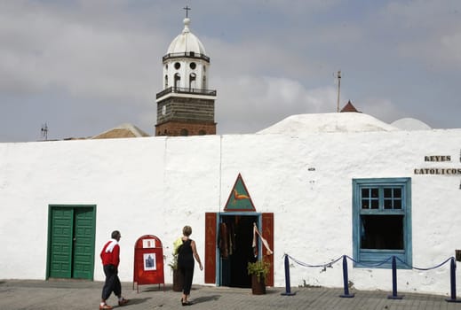 the old town of Teguise on the Island of Lanzarote on the Canary Islands of Spain in the Atlantic Ocean. on the Island of Lanzarote on the Canary Islands of Spain in the Atlantic Ocean..
