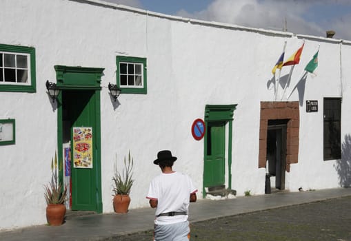 the old town of Teguise on the Island of Lanzarote on the Canary Islands of Spain in the Atlantic Ocean. on the Island of Lanzarote on the Canary Islands of Spain in the Atlantic Ocean..