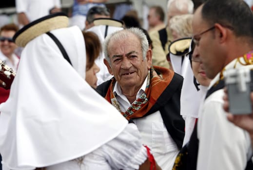 a traditional Dance in the old town of Teguise on the Island of Lanzarote on the Canary Islands of Spain in the Atlantic Ocean. on the Island of Lanzarote on the Canary Islands of Spain in the Atlantic Ocean..