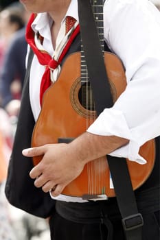 a traditional Dance in the old town of Teguise on the Island of Lanzarote on the Canary Islands of Spain in the Atlantic Ocean. on the Island of Lanzarote on the Canary Islands of Spain in the Atlantic Ocean..