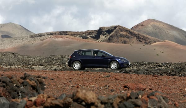 The Vulkan National Park Timanfaya on the Island of Lanzarote on the Canary Islands of Spain in the Atlantic Ocean. on the Island of Lanzarote on the Canary Islands of Spain in the Atlantic Ocean..