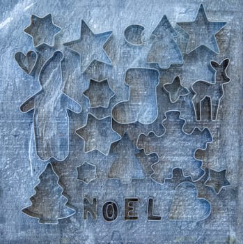 Rustic background for Christmas with various places of baggy