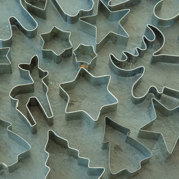 Rustic background for Christmas with various places of baggy