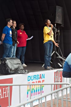 DURBAN, SOUTH AFRICA - JULY 23, 2016: Gay Pride celebration and parade at North Beach