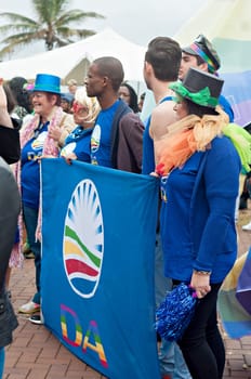 DURBAN, SOUTH AFRICA - JULY 23, 2016: Gay Pride celebration and parade at North Beach